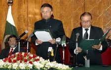 Presidents Pervez Musharraf and Asif Zardari